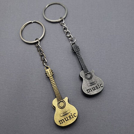 Büro Ev Ofis Hediyesi için Metal Gitar Anahtarlık