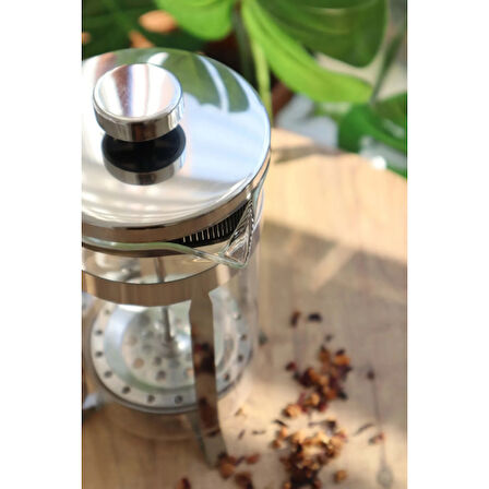Büro Ev Ofis Çay Keyfi için 350ML Cam French Press Stil Çay Aparatı