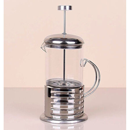 Büro Ev Ofis Çay Keyfi için 350ML Çelik Kulplu Cam French Press Stil Çay Aparatı