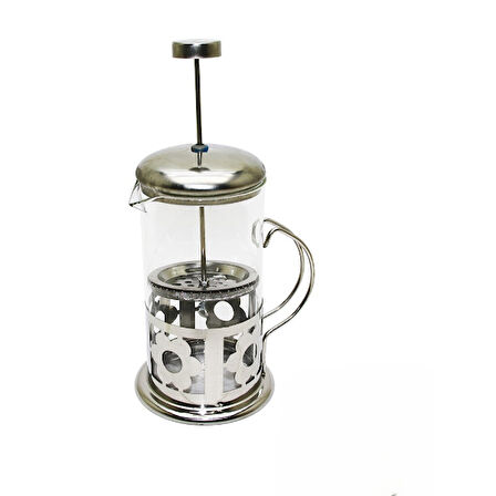 Büro Ev Ofis Çay Keyfi için 350ML Çelik Kulplu Cam French Press Stil Çay Aparatı