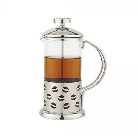 Büro Ev Ofis Çay Keyfi için 350ML Çelik Kulplu Cam French Press Stil Çay Aparatı