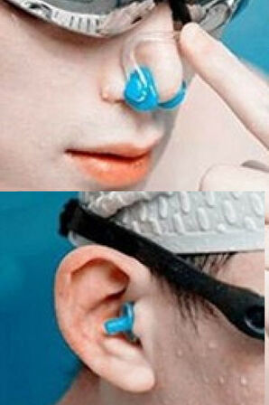 Büro Ev Ofis Kamp Yüzme Keyfi için Sızdırmaz Silikon Kulak Burun Tıkacı