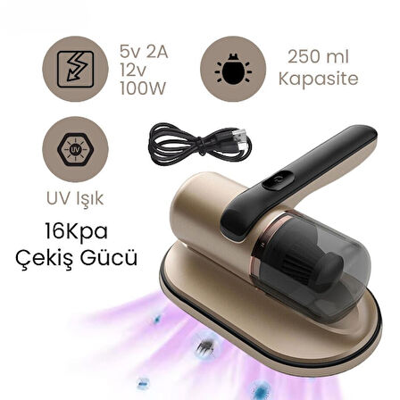 Büro Ev Ofis Hijyeni için Golden Kablosuz El Süpürgesi