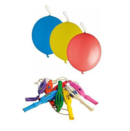 Büro Ev Ofis Piknik Keyfi için 100ADET Lastikli Punc Balon Seti