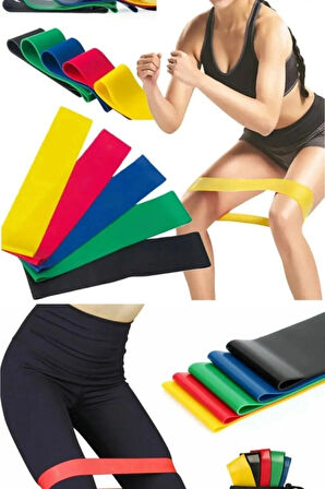 Büro Ev Ofis Egzersiz Spor Keyfi için 5PARÇA Aerobik Fitness Plates Kas Direnç Lastiği Seti