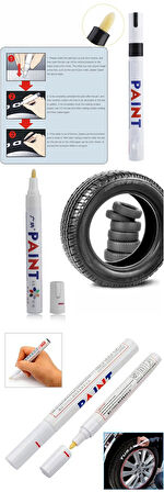 Büro Ev Ofis Arabası için Araç Lastiği Beyaz Oto Yazı Kalemi