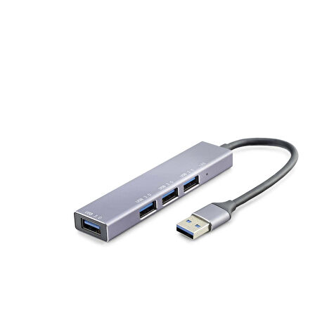Büro Ev Ofis Network Bağlantısı için Gri 4 Girişli Usb3.0 Hub
