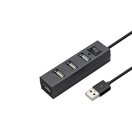 Büro Ev Ofis Network Bağlantısı için Siyah 4 Girişli Usb Hub