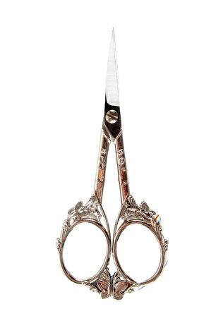 Büro Ev Ofis Hobi Dikiş Atölyesi için Dekoratif Silver Saplı Nakış Makası