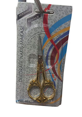 Büro Ev Ofis Hobi Dikiş Atölyesi için Golden Dekoratif Nakış Makası