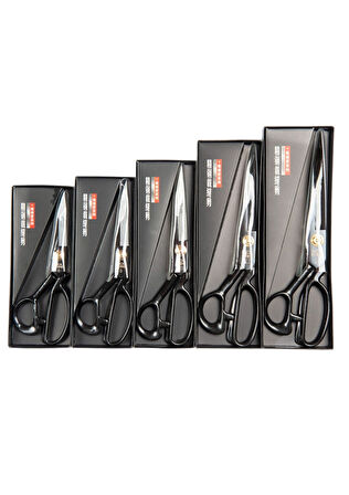 Büro Ev Ofis Terzi Atölyesi için 25CM Siyah Saplı Çelik Kumaş Kesim Makası