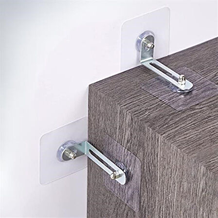 Büro Ev Ofis Düzeni için Dayanıklı Delmeden Çivisiz Ayarlı Eşya Sabitleyici Duvar Aparatı