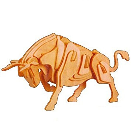 Büro Ev Ofis Çocuk Hediyesi için 3D Ahşap Boğa Motifli Yapboz Puzzle