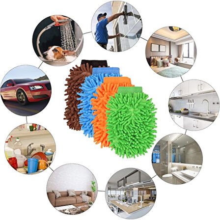 Büro Ev Ofis Arabası Bakımı için Araç Dışı Mikrofiber Oto Yıkama Eldiveni