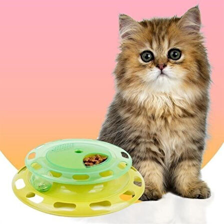 Büro Ev Evcil Hayvanı Kedi için Döner Tabla Yeme Kabı Yemek Mama Tabağı