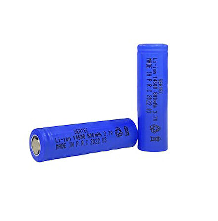 Büro Ev Ofis Atölye için 3.7V Li-ion 14500 AA - 800 mAh 1C Şarjlı Pil