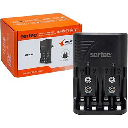 Büro Ev Ofis Yazlık için AA AAA 9V Uyumlu 4lü Pil Şarj Aleti