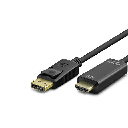 Büro Ev Ofis için 300CM 4K 30HZ Siyah Dısplay To HDMI Kablosu