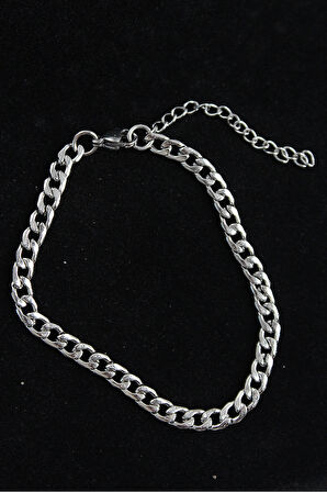 Bakımlı Erkek için Silver Çelik Klasik Stil Bileklik