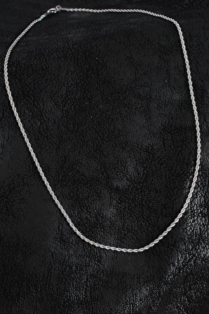 Bakımlı Erkek için Silver Çelik Halat Zincir Stil Kolye
