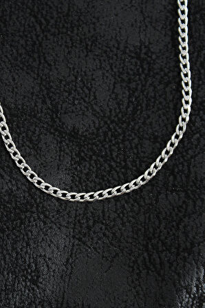 Bakımlı Erkek için Silver Çelik İnce Klasik Zincir Stil Kolye