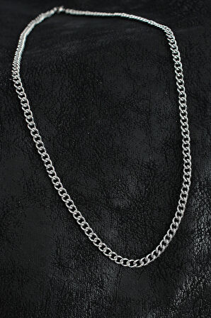 Bakımlı Erkek için Silver Çelik Klasik Oval Zinci Stil Kolye