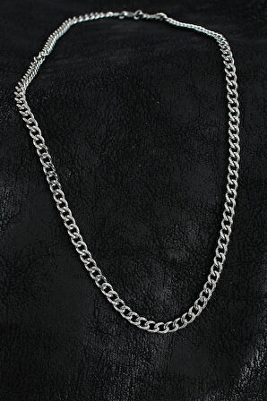 Bakımlı Erkek için Silver Çelik Klasik Zincir Stil Kolye
