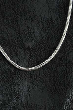 Bakımlı Erkek için Silver Çelik Oval İtalyan Zincir Stil Kolye