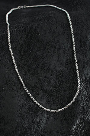 Bakımlı Erkek için Silver Çelik Örme Zincir Tasarım Kolye