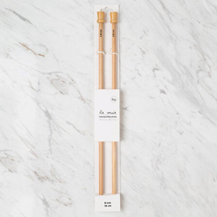 Büro Ev Ofis Hobi Dikiş Atölyesi için 8MM 36CM Ahşap Örgü Şişi