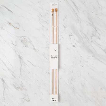 Büro Ev Ofis Hobi Dikiş Atölyesi için 2.5MM 36CM Ahşap Örgü Şişi