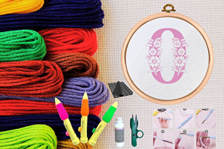 Büro Ev Ofis Hobi Dikiş Atölyesi için No83 Kasnaklı Kendin Yap Punck Nakış Seti