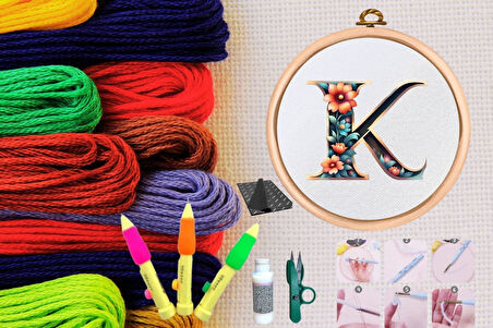 Büro Ev Ofis Hobi Dikiş Atölyesi için No76 Kasnaklı Kendin Yap Punck Nakış Seti