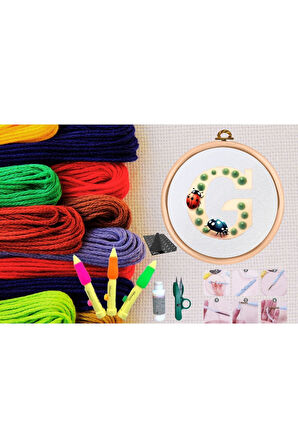 Büro Ev Ofis Hobi Dikiş Atölyesi için No69 Kasnaklı Kendin Yap Punck Nakış Seti