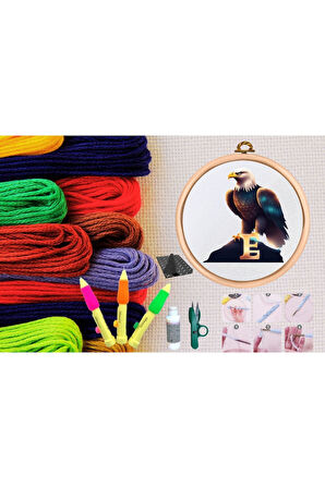 Büro Ev Ofis Hobi Dikiş Atölyesi için No66 Kasnaklı Kendin Yap Punck Nakış Seti