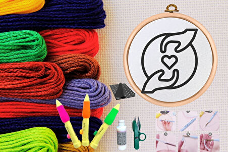 Büro Ev Ofis Hobi Dikiş Atölyesi için No49 Kasnaklı Kendin Yap Punck Nakış Seti