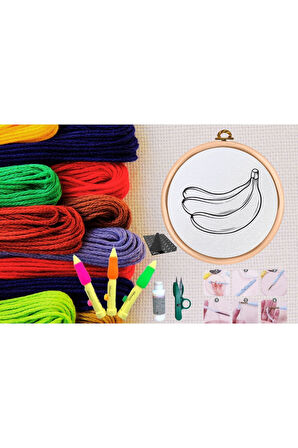 Büro Ev Ofis Hobi Dikiş Atölyesi için No151 Kasnaklı Kendin Yap Punck Nakış Seti