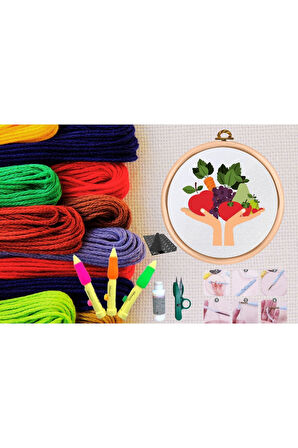 Büro Ev Ofis Hobi Dikiş Atölyesi için No143 Kasnaklı Kendin Yap Punck Nakış Seti