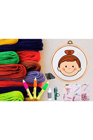 Büro Ev Ofis Hobi Dikiş Atölyesi için No131 Kasnaklı Kendin Yap Punck Nakış Seti