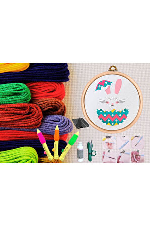 Büro Ev Ofis Hobi Dikiş Atölyesi için No127 Kasnaklı Kendin Yap Punck Nakış Seti