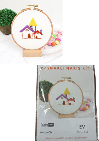 Büro Ev Ofis Hobi Dikiş Atölyesi için 8,6X6CM Ev Stil Kasnaklı Nakış Kiti