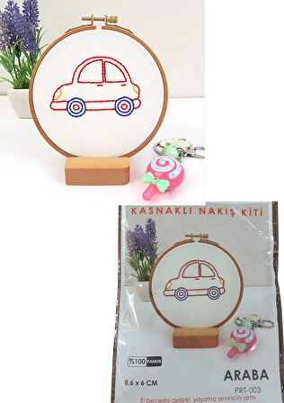 Büro Ev Ofis Hobi Dikiş Atölyesi için 8,6X6CM Araba Stil Kasnaklı Nakış Kiti