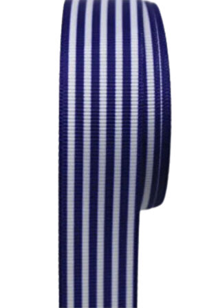 Büro Ev Ofis Hobi Dikiş Atölyesi için 10MT 25MM  Lacivert Tafta Çizgi Desen Kurdele