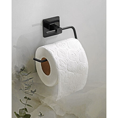Büro Ev Ofis Banyo Düzeni için Siyah Metal Tuvalet Kağıt Tutucu Aparat