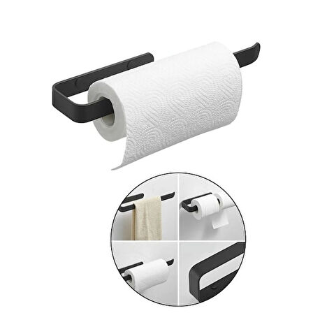 Büro Ev Ofis Banyo Düzeni için Siyah Metal Havlu Tutucu Mat Havluluk