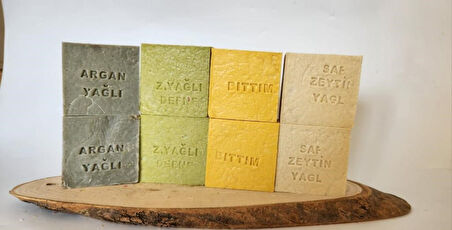 Büro Ev Ofis Hediyesi için 8ADET Zeytin Argan Defne Bıttım Özlü Doğal Sabun Mini Seti