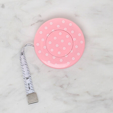 Büro Ev Ofis Hobi Atölyesi için 150CM Otomatik Pembe Benekli Mezura