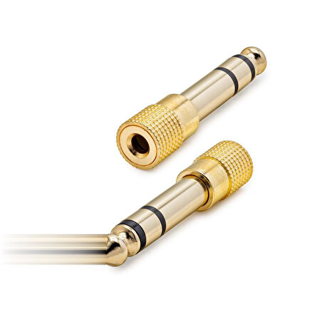 Büro Ev Ofis Gitar Enstrümanı Dönüştürücü için Golden 6.5 Mm To 3.5 Mm F Çevirici