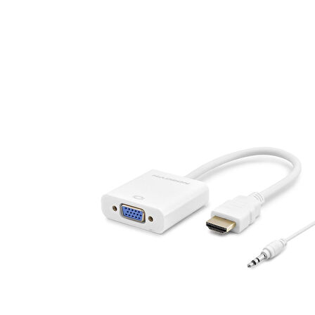 Büro Ev Ofis Network Dönüştürücü için Beyaz 1080P Audio Hdmı To Vga F Çevirici