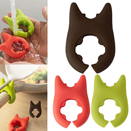 Büro Ev Ofis Mutfağı için Silikon Tava Tencere Kaşık Tutucu Aparat